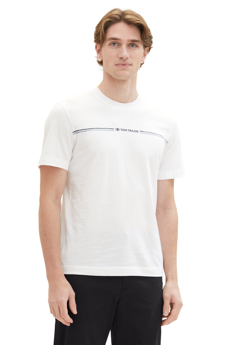 Tom Tailor T Shirt With A Print White - 1037803-20000