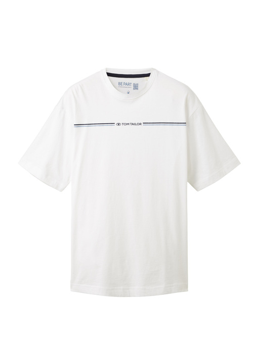 Tom Tailor T Shirt With A Print White - 1037803-20000