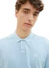 Denim Tom Tailor Polo Tee Washed Out Middle Blue