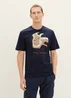 Tom Tailor T Shirt With A Print Sky Captain Blue