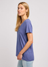 Lee V Neck Tee Surf Blue - 112350203