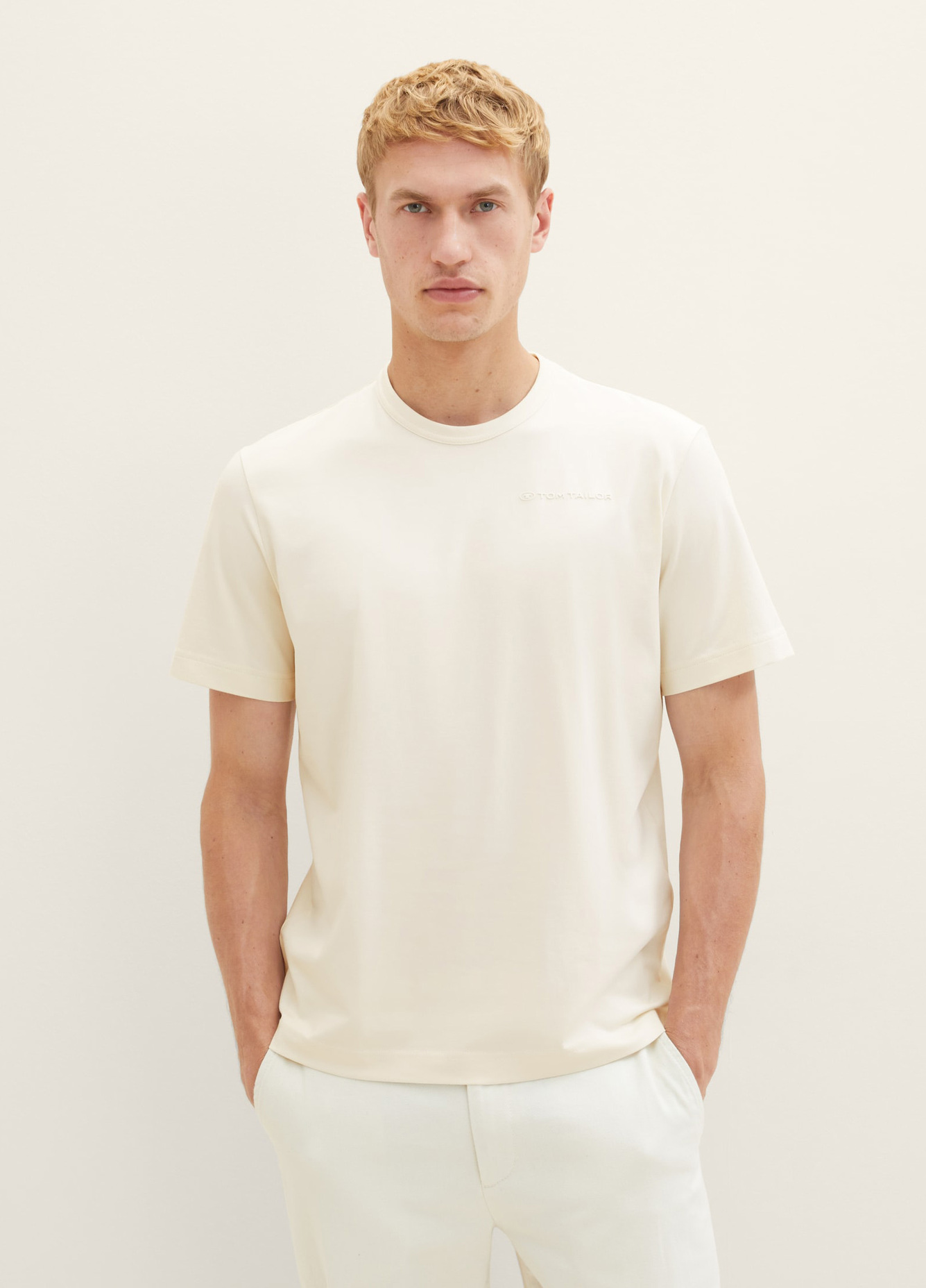 Tom Tailor Basic T Shirt Vintage Beige - 1038748-18592