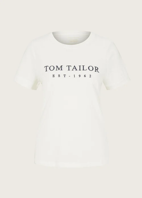 Tom Tailor T Shirt With A Print Whisper White