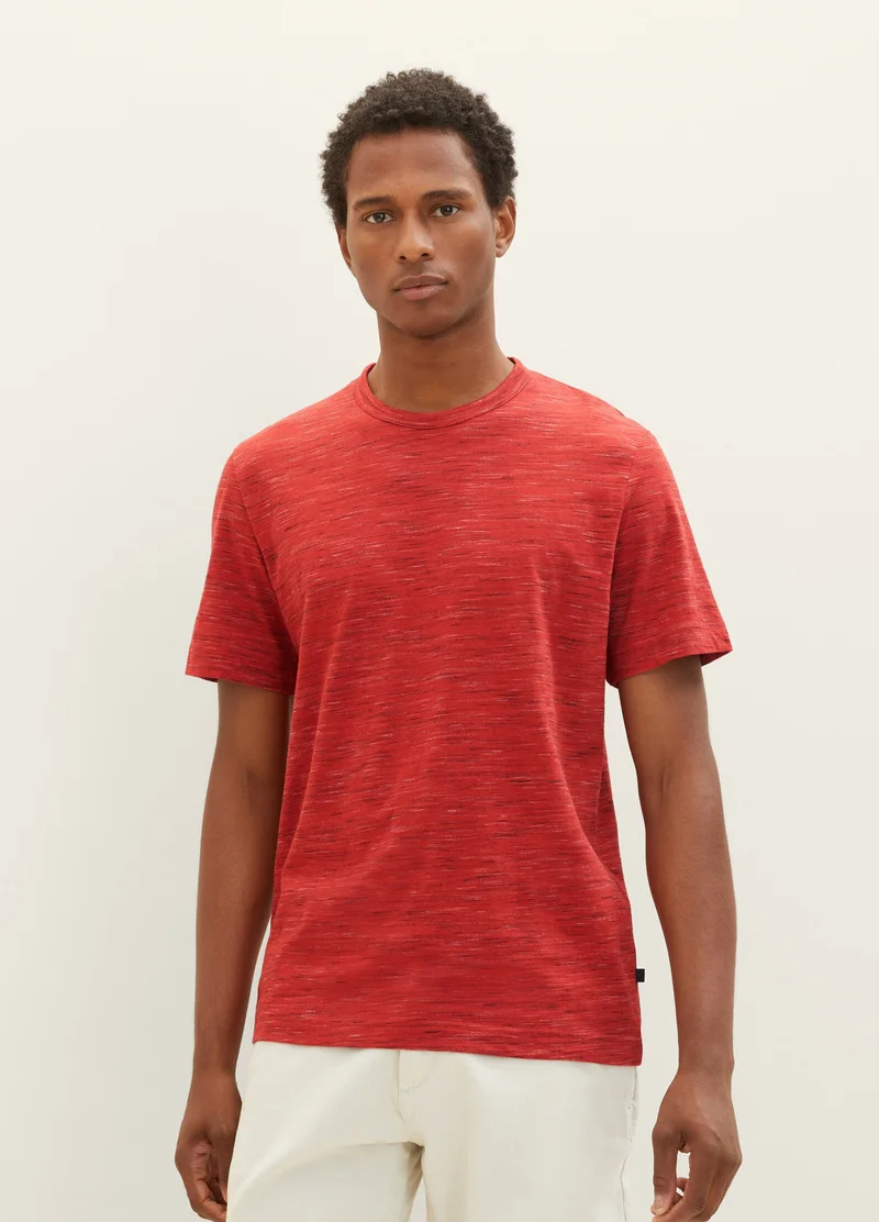 Tom Tailor C Neck Tee Velvet Red Soft Spacedye
