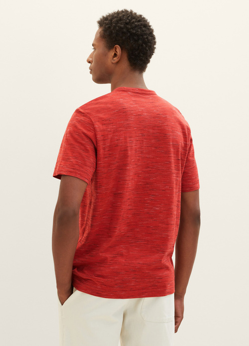 Tom Tailor C Neck Tee Velvet Red Soft Spacedye - 1037831-32436