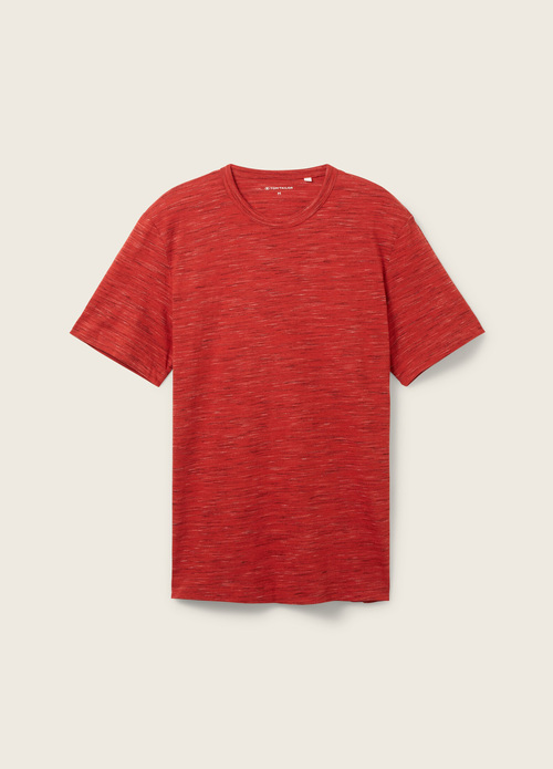 Tom Tailor C Neck Tee Velvet Red Soft Spacedye - 1037831-32436