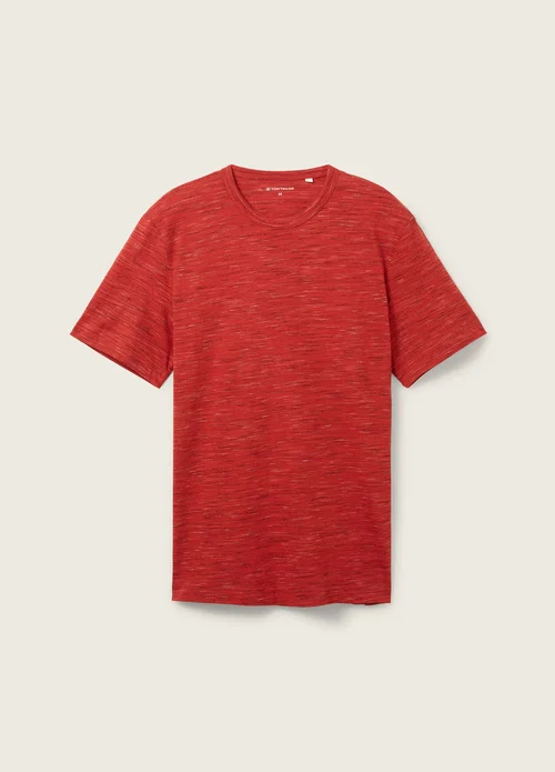 Tom Tailor C Neck Tee Velvet Red Soft Spacedye