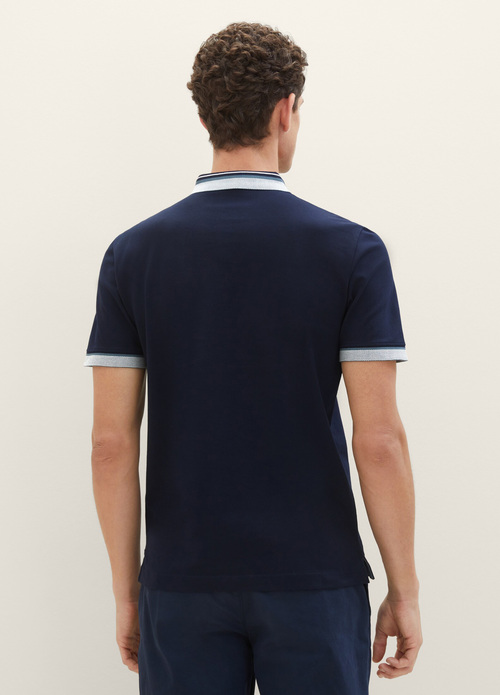 Tom Tailor Polo Shirt With A Logo Print Sky Captain Blue - 1038848-10668