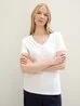 Tom Tailor Long Sleeve V Neck T Shirt Whisper White