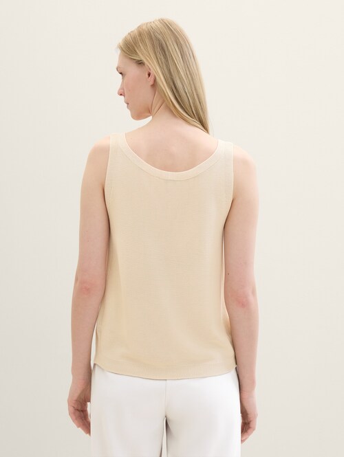 Tom Tailor V Neck Pullover Summer Beige - 1041589-21650