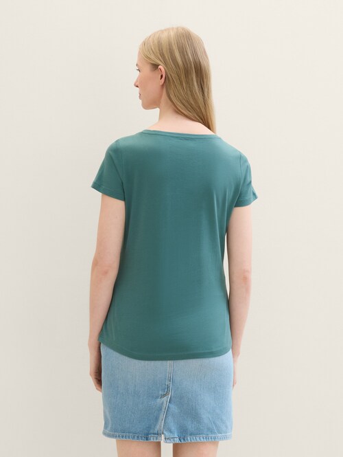 Tom Tailor Round Neck T Shirt Sea Pine Green - 1042892-10697