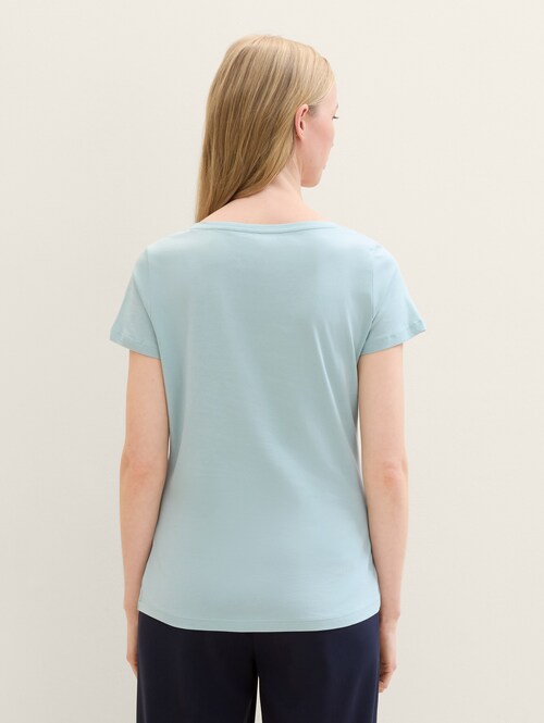 Tom Tailor Round Neck T Shirt Dusty Mint Blue - 1042892-30463