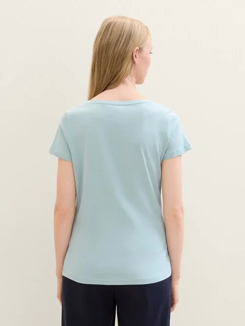 Tom Tailor Round Neck T Shirt Dusty Mint Blue