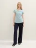 Tom Tailor Round Neck T Shirt Dusty Mint Blue