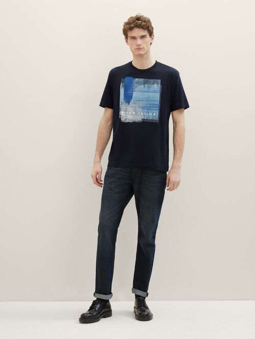 Tom Tailor T Shirt With A Print Sky Captain Blue - 1040898-10668