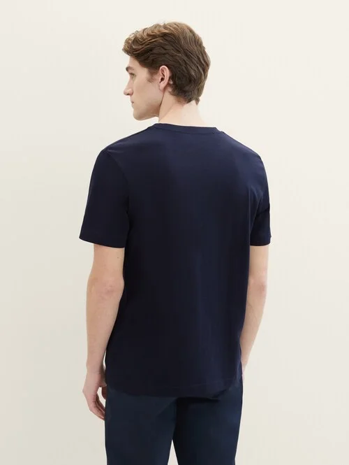 Tom Tailor T Shirt With A Logo Print Sky Captain Blue