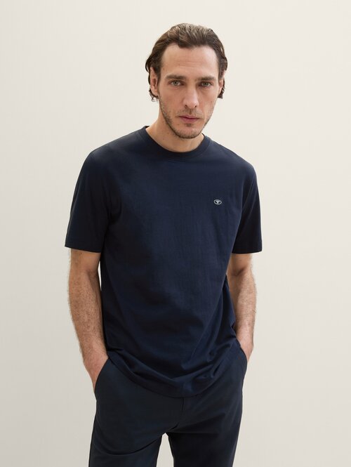 Tom Tailor Basic T Shirt Sky Captain Blue - 1040902-10668