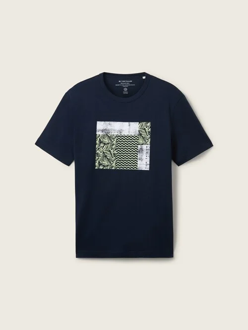 Tom Tailor T Shirt With Print Sky Captain Blue