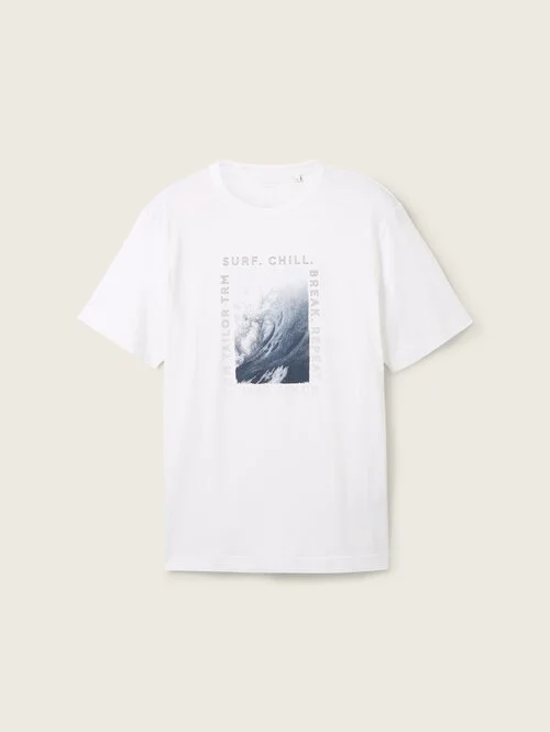 Tom Tailor Print T Shirt White