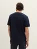 Tom Tailor T Shirt With Texture Sky Captain Blue