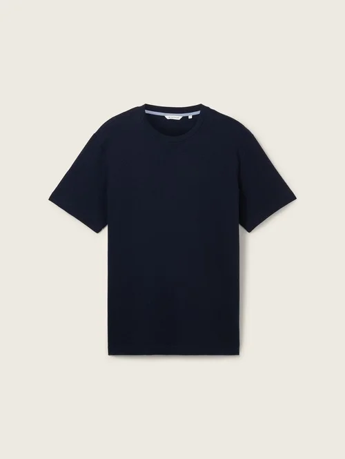 Tom Tailor T Shirt With Texture Sky Captain Blue