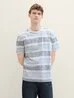Tom Tailor C Neck T Shirt Navy Grey Mint Block Stripe