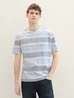 Tom Tailor C Neck T Shirt Navy Grey Mint Block Stripe