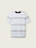 Tom Tailor C Neck T Shirt Navy Grey Mint Block Stripe