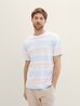 Tom Tailor C Neck Tshirt Blue Beige Blockstripe - 1041790-35786