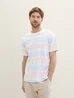 Tom Tailor C Neck Tshirt Blue Beige Blockstripe
