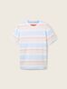 Tom Tailor C Neck Tshirt Blue Beige Blockstripe - 1041790-35786