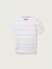 Tom Tailor C Neck Tshirt Blue Beige Blockstripe
