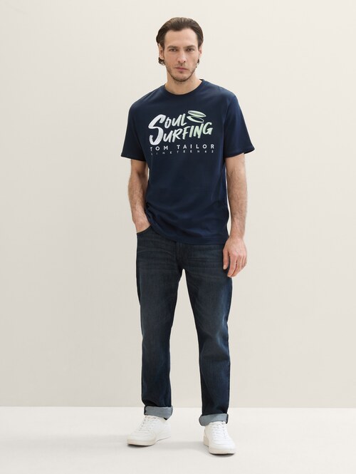 Tom Tailor Soul Surfing T Shirt Sky Captain Blue - 1041798-10668