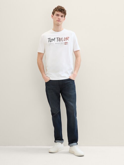 Tom Tailor Logo Text Tee White - 1041798-20000