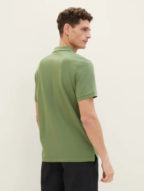 Tom Tailor Basic Polo With Contrast Dull Moss Green
