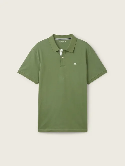 Tom Tailor Basic Polo With Contrast Dull Moss Green