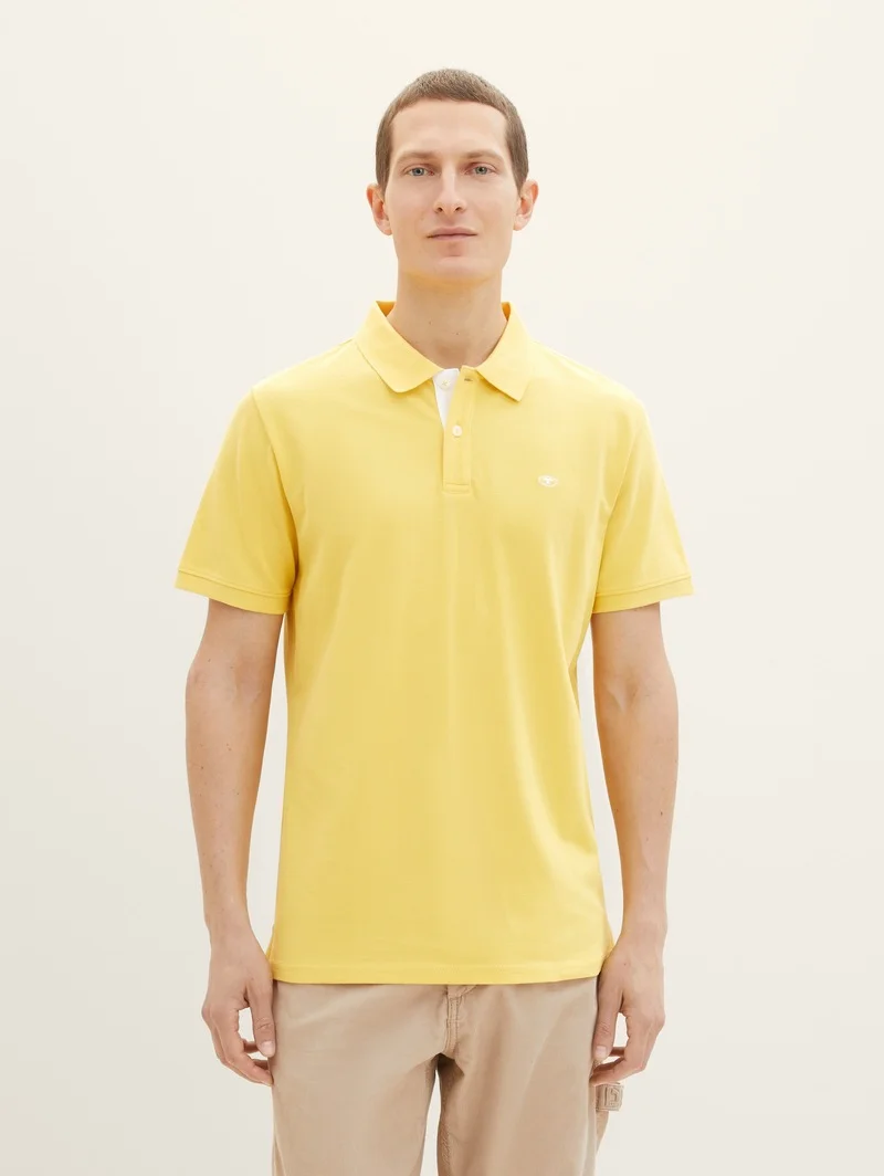 Tom Tailor Basic Polo With Contrast Sunny Yellow