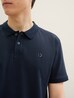 Denim Tom Tailor Basic Polo Shirt With A Logo Print Sky Captain Blue - 1041184-10668