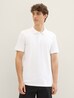 Denim Tom Tailor Basic Polo Shirt With A Logo Print White - 1041184-13308