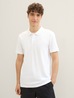 Denim Tom Tailor Basic Polo Shirt With A Logo Print White - 1041184-13308