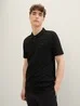 Denim Tom Tailor Basic Polo Shirt With A Logo Print Black