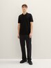 Denim Tom Tailor Basic Polo Shirt With A Logo Print Black - 1041184-29999