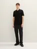 Denim Tom Tailor Basic Polo Shirt With A Logo Print Black