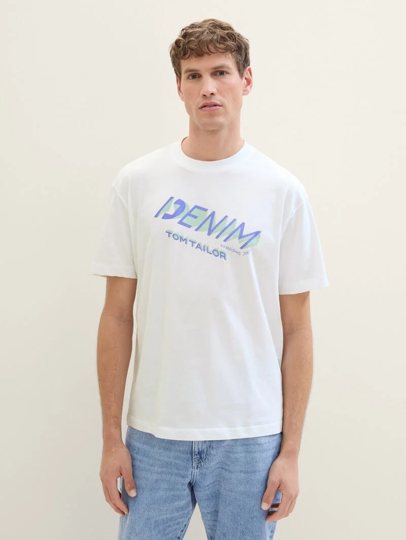 Denim Tom Tailor T Shirt Denim White