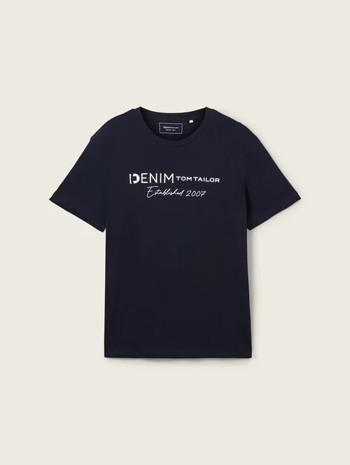 Denim Tom Tailor T Shirt Denim Sky Captain Blue