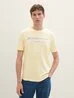 Denim Tom Tailor Logo T Shirt Pastel Light Yellow