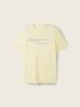 Denim Tom Tailor Logo T Shirt Pastel Light Yellow