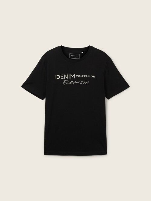 Denim Tom Tailor T Shirt Black - 1042042-29999