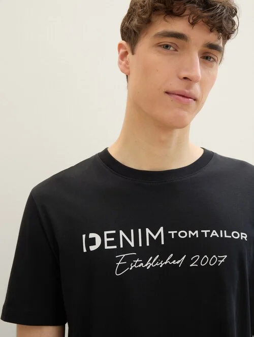Denim Tom Tailor T Shirt Black