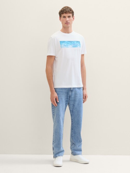 Denim Tom Tailor T Shirt Denim White - 1042045-20000